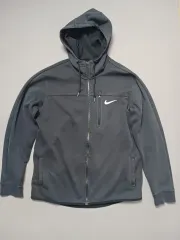 XL NIKE フードジップアップジャケット チャコール