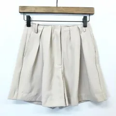 古着 エモダ EMODA 薄手 タックショートパンツ ショーツ ジョーゼット 無地 ジップフライ ポリエステル100% S ベージュ ベージュ レディース