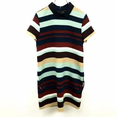 古着 ZARA ザラ XS SS レディース 襟付きカットソーワンピース 裏地無し ボーダー ストレッチ ポリエステル×レーヨン×ポリウレタン マルチカラー