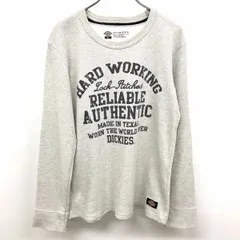【中古】[印象AB] Dickies ディッキーズ カットソー レディース L 杢グレー ポリ×綿 ワッフル プリント 英字 文字 丸首 クルーネック 長袖 ロングスリーブのサムネイル