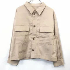 【中古】[印象AB] ROPE PICNIC ロペピクニック レディース 38 ベージュ 綿×リヨセル×ポリウレタン シャツジャケット 無地 ボタン留め 長袖 両胸ポケットのサムネイル
