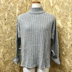 【新品】[印象N] CHILD WOMAN チャイルドウーマン レディース F メランジラメグレー ウール×ナイロン リブニット セーター モックネック ロングテールのサムネイル