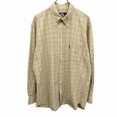 【中古】[印象AB] CONVERSE コンバース ボタンダウンシャツ メンズ L ベージュ ベージュ×青 綿100% コットン チェック 長袖 胸ポケット ロングスリーブのサムネイル