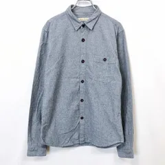 【中古】[印象AB] JOURNAL STANDARD ジャーナルスタンダード シャツ メンズ L ブルー系 青系 綿100% 無地 パラシュートボタン 長袖 胸ポケットのサムネイル