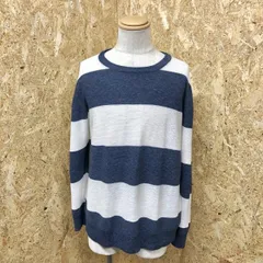 古着 RCWB RODEO CROWNS WIDE BOWL ロデオクラウンズ M メンズ カットソー ボーダー柄 ストレッチ 長袖 綿×ポリ ホワイト×メランジネイビー