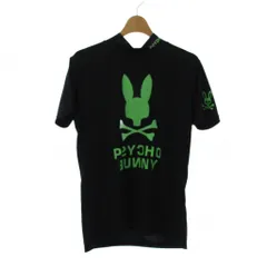 サイコバニー Psycho Bunny Tシャツ 2 黒 ネオンカラー 半袖 モックネック ロゴプリント /JPのサムネイル