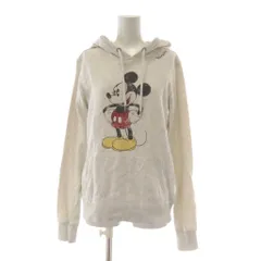 エイチ&エム H&M パーカー プルオーバー フーディー S グレー 裏起毛 ミッキーマウスプリント 長袖 /AU