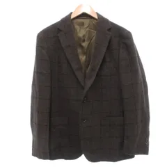 ユナイテッドアローズ A DAY IN THE LIFE UNITED ARROWS 美品 ジャケット ウール XL 茶 ブラウン チェック柄 ノッチドラペル /NL ■ECF003