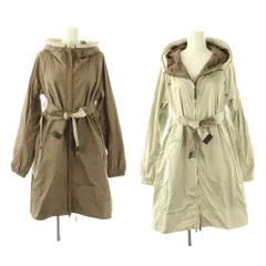 Sマックスマーラ 'S Max Mara ポーチバッグ付きビジューフードコート ジップアップ 38 ブラウン ライトグレージュ /HK ■OS