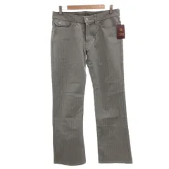 タケオキクチ TAKEO KIKUCHI タグ付き パンツ スラックス 2 グレー ストライプ柄 フルレングス /NL ■ECF003