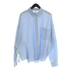 マジックスティック MAGIC STICK 25FW-MS8-011 2FACE DRESS SHIRT V2 BLUE ステンカラーシャツ 長袖 ストライプ柄 M 青 ブルー ■GY72 /MQのサムネイル