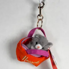 【Harrods】新品ハロッズ　キャットインバッグ　猫　ぬいぐるみ　バッグチャームキーホルダー　日本未発売のサムネイル