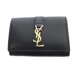 イヴサンローラン YVES SAINT LAURENT 6連キーケース レザー ロゴ 黒