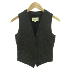 デニム&サプライ ラルフローレン DENIM & SUPPLY RALPH LAUREN ベスト Vネック ボタン留め バックベルト XS ダークブラウン 黒 ブラック /YJ ■GY61のサムネイル