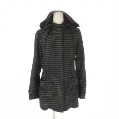 ソニア ソニアリキエル SONIA SONIA RYKIEL ジャケット 上着 38 黒 ブラック ボーダー柄 フード付き 長袖 /CK29 ■ECE003のサムネイル