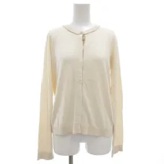 マックスマーラ ウィークエンドライン MAX MARA WEEKEND LINE カーディガン ニット 長袖 薄手 絹 シルク L ベージュ /GVのサムネイル
