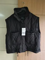 ZARA ザラ レディース キルティング ベスト ブラック 新品