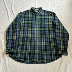 L.L.Bean エルエルビーン 長袖シャツ ネルシャツ ボタンダウン チェック柄 グリーン系 L表記