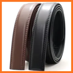 【新品】 [BEEL] ベール 【ベルト 交換用 帯のみ 2本セット】 ベルト メンズ 牛革 オートロック レザー 紳士 穴無し 大きいサイズ ビジネス スーツ カジュアル プレーン ブラック ダークブラウン 1