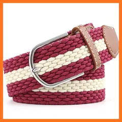 【新品】 [FREESE] ベルト メンズ 編み込み メッシュ ビジネス&カジュアル 紳士 伸縮 サイズ調整フリー (レット?ヘ?ーシ?ュストライフ?)