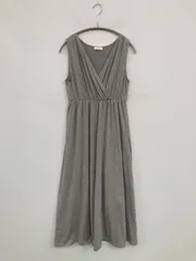 earth music&ecology アースミュージックアンドエコロジー ワンピース F グレー コットン 無地 袖なし フレア