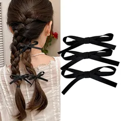 Natunofu リボン 髪飾り おしゃれ 髪留め クリップ 前髪クリップ ヘアクリップ ヘアアレンジ グッズ 大人可愛い かわいい ヘアアクセサリー 女の子 誕生日 成人式 結婚式 韓国風 優雅 エレガント 日常 バレッタ ファクション 小物 日常 通勤 1