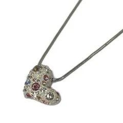 SWAROVSKI(スワロフスキー) ネックレス美品  - シルバー×アイボリー×マルチ ハート