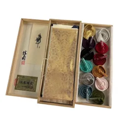 帯締め 帯揚げ 重ね衿 3点 小物 セット 藤林徳扇 桐箱入 中古 ws281 帯締め 帯揚げ 重ね衿 3点 小物 セット 藤林徳扇 桐箱入 中古 ws281
