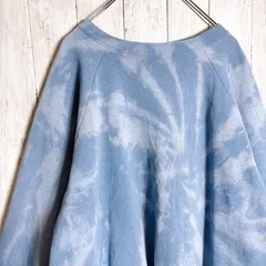 【まとめ購入大歓迎】90s Vintage 古着 Hanes ブルー タイダイ ブリーチ スウェット トレーナー #a33