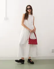 コルージョン レディース トップス ワンピース ハイネック COLLUSION high neck dress WHITE ホワイト