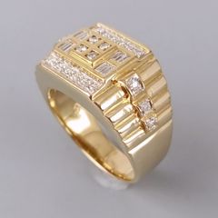 18金 K18 メンズ ダイヤ 0.42ct リング 11.55g 19～20号 Z685 - メルカリ