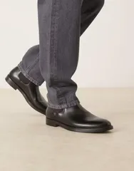 マンゴ メンズ シューズ ブーツ・レインブーツ チェルシーブーツ チェルシー レザー Mango leather chelsea boots Black ブラック
