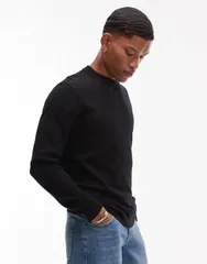 トップマン メンズ アウター ニット・セーター タートルネック ウール セーター Topman essential turtle neck wool blend sweater Black ブラック