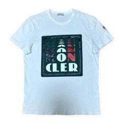 モンクレール 四角プリント ボックスロゴ Tシャツ M ホワイト 3S309 
