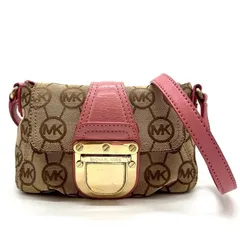 MICHAEL KORS マイケルコース ショルダーバッグ MK ポシェット レディース モノグラム ベージュ ピンク キャンバス レザー ミニバッグ ロゴ ギフト プレゼント
