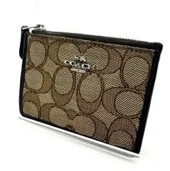 コーチ COACH コインケース 小銭入れ キャンバス シグネチャー ブラウン IDケース カードケース ミニウォレット  メンズ レディース ユニセックス コンパクト 定期入れ パスケース ブランド小物 人気