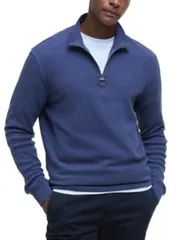 バブアー メンズ アウター ニット・セーター ハーフジップ レギュラーフィット Barbour Pique Regular Fit Quarter Zip Sweater Oceanaのサムネイル