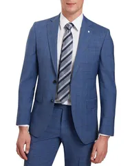 テッドベーカー レディース アウター ジャケット・ブルゾン ウール ジャケット Ted Baker Check Classic Wool Modern Fit Suit Jacket Dark Bluのサムネイル