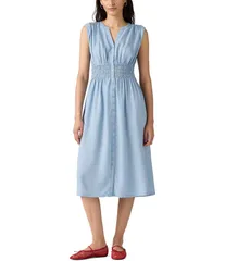 リーバイス レディース トップス ワンピース ノースリーブ LevisR Bettina Sleeveless Button Front Dress Cloud 95のサムネイル