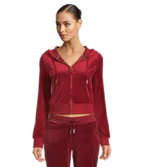 ジューシークチュール レディース アウター パーカー・スウェット パーカー Juicy Couture Solid Classic Juicy Hoodie With Back Bling Red Dのサムネイル