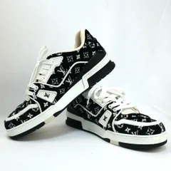 LOUIS VUITTON ルイヴィトン LV トレイナー スニーカー シューズ モノグラム ブラック 6サイズ (約25サイズ） 1ABFTB