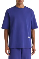 ディアドラ レディース トップス Tシャツ コットン 刺繍 グラフィック Diadora Legacy II Embroidered Cotton Graphic TShirt Navy ネイビーのサムネイル