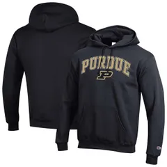 チャンピオン メンズ アウター パーカー・スウェット ロゴ フリース MensChampion Black Purdue Boilermakers Arched Logo Fleece Pullover Hoodie Black ブラック