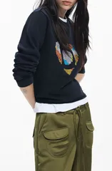 デジグアル レディース アウター パーカー・スウェット シャツ コットン 刺繍 グラフィック Desigual Heart Embroidered Cotton Graphic Sweatshirtのサムネイル