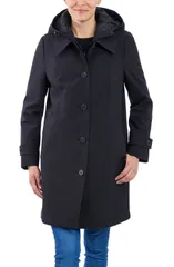 ロンドンフォグ レディース アウター ジャケット・ブルゾン コート London Fog Wateresistant Bonded Raincoat with Bib Detail Black ブラッのサムネイル