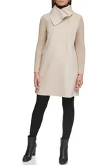ケネスコール レディース アウター ジャケット・ブルゾン コート Kenneth Cole New York Rib Sleeve Mixed Media Coatmeal オートミール