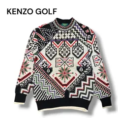 【激レア】KENZO GOLF 総柄ニット セーター ネイティブ柄 90s 日本製