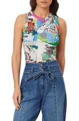 スコッチアンドソーダ レディース トップス シャツ プリント Scotch Soda x Basquiat Print Rib Tank Basquiat Unbreakableのサムネイル