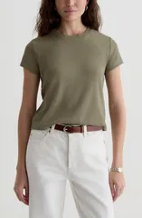 エージー レディース トップス Tシャツ AG Sadie Crop TShirt Spruce Green グリーンのサムネイル