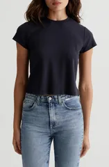エージー レディース トップス Tシャツ AG Sadie Crop TShirt Super Black ブラックのサムネイル